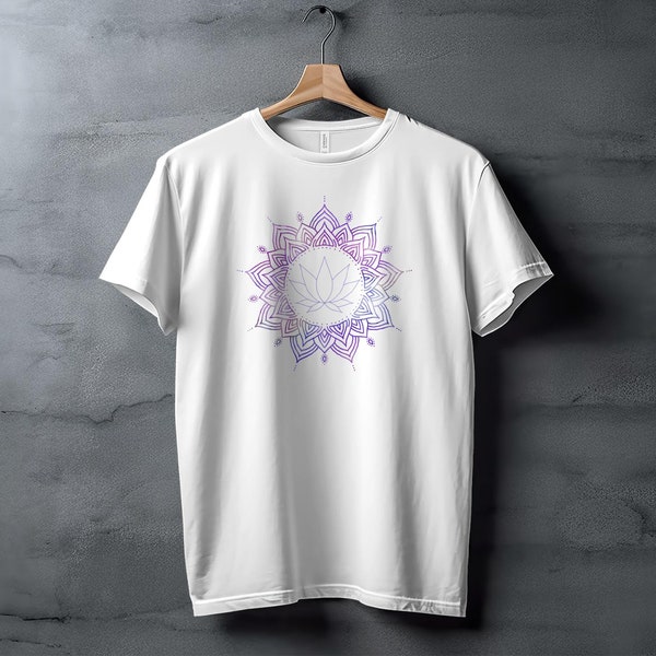 Lotus Mandala Graphic T-Shirt, Purple Tie Dye Design, Balance Within, Inspirational Shirt, Yoga Shirt, Mental Health Shirt, Self Care Tee