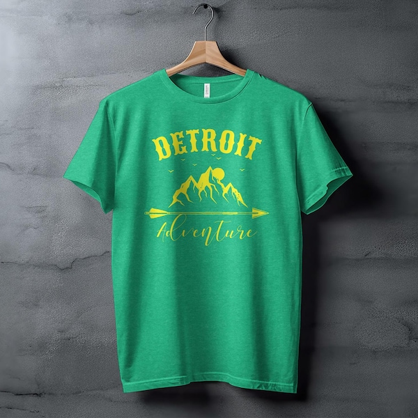 Detroit Adventure Mountain Graphic Tee, Unisex T-Shirt, Outdoor Exploration Casual Wear, passendes Familienshirt, Familienurlaub T-Shirt