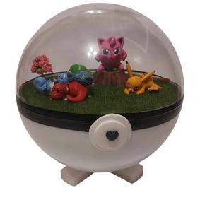 JigglypuffxStarters (XL20cm) Pokeball Diorama Terrarium