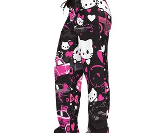 TurboTrendzs Kawaii Kitty Women's Pajama Pants (AOP)