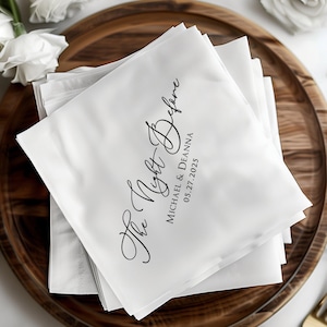 Custom Rehearsal Dinner Napkins Personalized Wedding Cocktail Napkins Wedding Décor Wedding Favors Bridal Shower Decor Anniversary Party