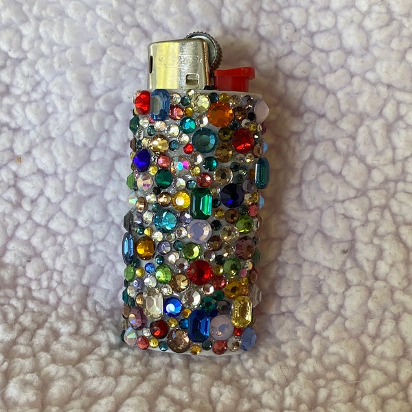 buried treasure Rhinestoned lighter case - compatible with MINI BIC LIGHTERS-lighter not included with case