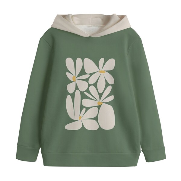 Sweat à capuche tendance- sweat pour enfants en coton-sweat a capuche esthétique-sweat bohème pour filles vert