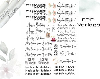 PDF-Vorlage inkl. Gewerbelizenz Geburtstag Wasserschiebefolie Kerzentattoo Kerzensticker