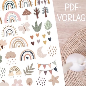 Boho Kids | Waterslide decal | PDF template