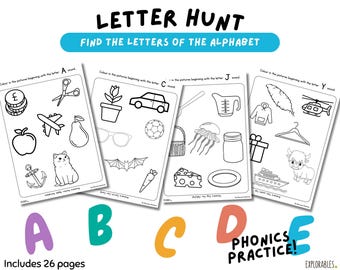 Letter Hunt Activity For Toddlers Find The Letters Of The Alphabet Letter Recognition Alphabet Phonics Practice Preschool Early Reading Game