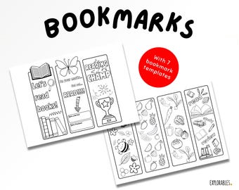 Bookmarks Colour In Pages  World Book Day Book Mark Prizes Kids Bookmarks Fun Printable Reading Accessories Reading Gift Young Readers