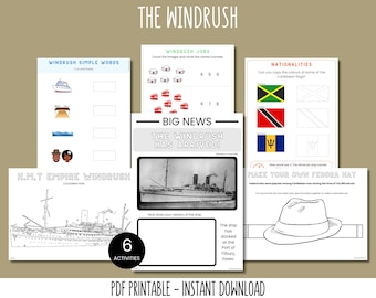 Windrush Activity Pack For Kids - Black History Month HMT SS Empire Windrush Worksheets  Activities For Children Fun Activities Caribbean