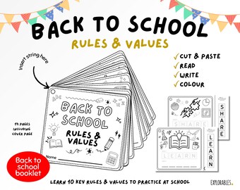 Back To School Rules And Values Booklet Starting School Classroom Rules Cut And Paste Read Write Colouring Pages Teaching Good Behaviour New