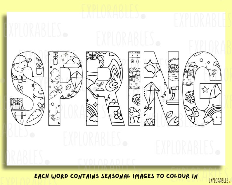 Four Seasons Themed Relaxing Colouring Pages With Cute Pictures to ...