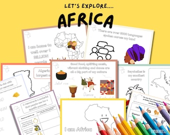Let's Explore Africa Activity Pack Fun Worksheets About Africa Kids Geography Lesson Continents Countries Resources Tracing African Culture