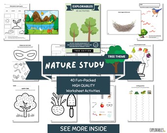 Tree themed worksheets | Preschool | Pre-K | Kindergarten | Primary School | Early Years | Learning Bundle | CVC | Puzzles | Handwriting etc