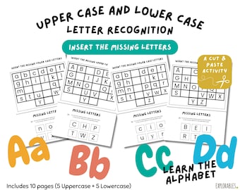 Upper Case Lower Case Recognition Matching Letters Of The Alphabet Insert Missing Letters Uppercase Lowercase Letters Matching Reading