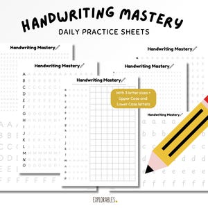 Handwriting Mastery Handwriting Practice Sheets Improve Neat Handwriting Improvement Printable Worksheets Alphabet Uppercase Lowercase