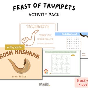 The Feast of Trumpets Activity Pack Rosh Hashanah Worksheets For Kids Childrens Fun Activities Hebrew Feast Of YHWH Fall Feast Autumn Shofar