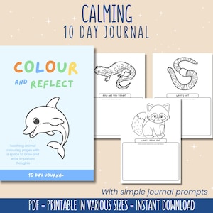 Diario rilassante per bambini, spunti per il diario, download digitale, attività rilassanti per bambini, angolo calmo, diario per genitori gentili, riflessione sui bambini