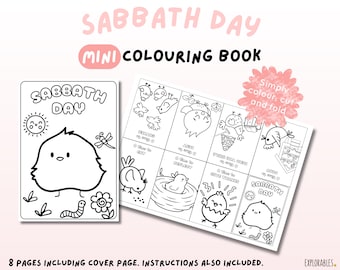 Sabbath Day Mini Colouring Book Cute Colouring Pages Shabbat Shalom Activity For Kids And Adults Celebration Hebrew Feasts Bird Craft Ideas