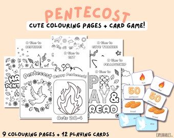 A Cute Colouring Pages Pentecost Activity With Card Matching Game Celebration Hebrew Feast Days Shavuot Craft Bible Verse Scripture Biblical