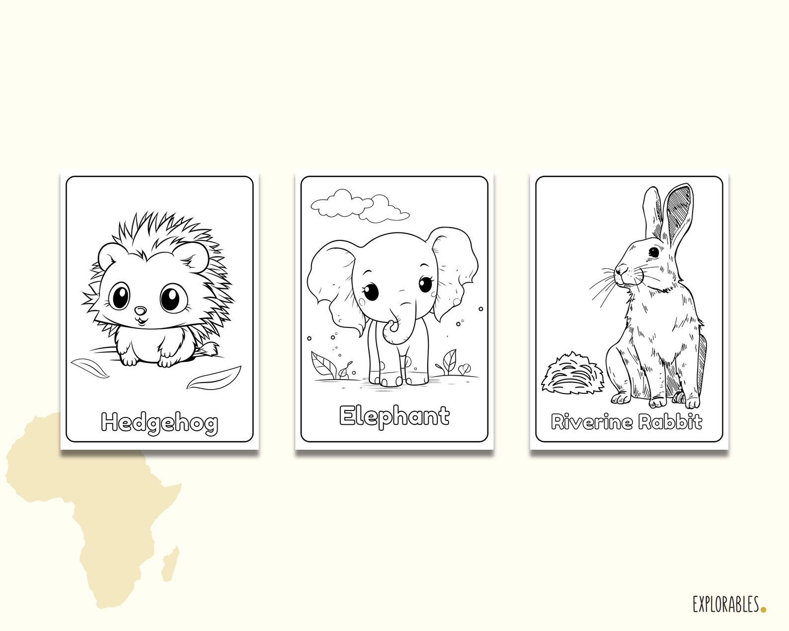 Endangered Animals in Africa Colouring Pages Explore Africa Activity ...