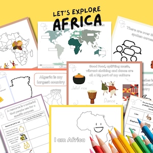 Let&#39;s Explore Africa Activity Pack Fun Worksheets About Africa Kids Geography Lesson Continents Countries Resources Tracing African Culture