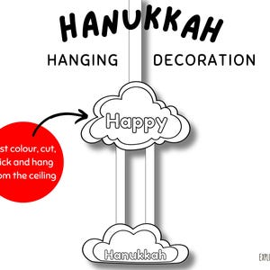 Hanukkah Hanging Decoration Wall The Feast of Dedication Decorations Kids Childrens Fun Activities Hebrew Feast YHWH Winter Feasts Printable