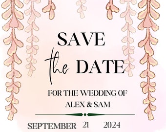 Save the Date E-invite Template, Digital Invite, Electronic Save the Date, Instant Download - Summer Garden (with optional animation)