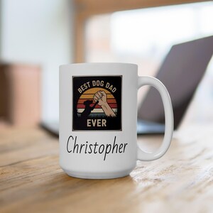 Father&#39;s Day, Best Dog Dad Ever, Ceramic Mug, Retro Gift for Dog Lovers, Pet Owners, Dog Dad Gift, Coffee Cup, Tea Mug