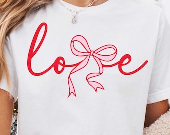 Love Valentine Coquette Bow SVG PNG, Valentine Svg, Valentine Png, Valentine Shirt Png, Valentine Png Sublimation, Svg File Cricut, Trendy