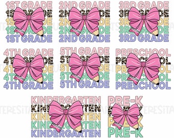 Teacher Coquette Png, Pink Coquette Teacher Pencil Bow Png, Teacher 1st/2nd/3rd Grade Png, Teacher Gift Back To School, Teacher Appreciation
