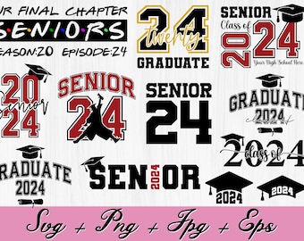 Graduation 2024 SVG Bundle, Graduation Svg, Senior 2024 SVG, Class of 2024 Svg, Graduation Shirt Svg, Senior Graduation Svg, PNG Sublimation