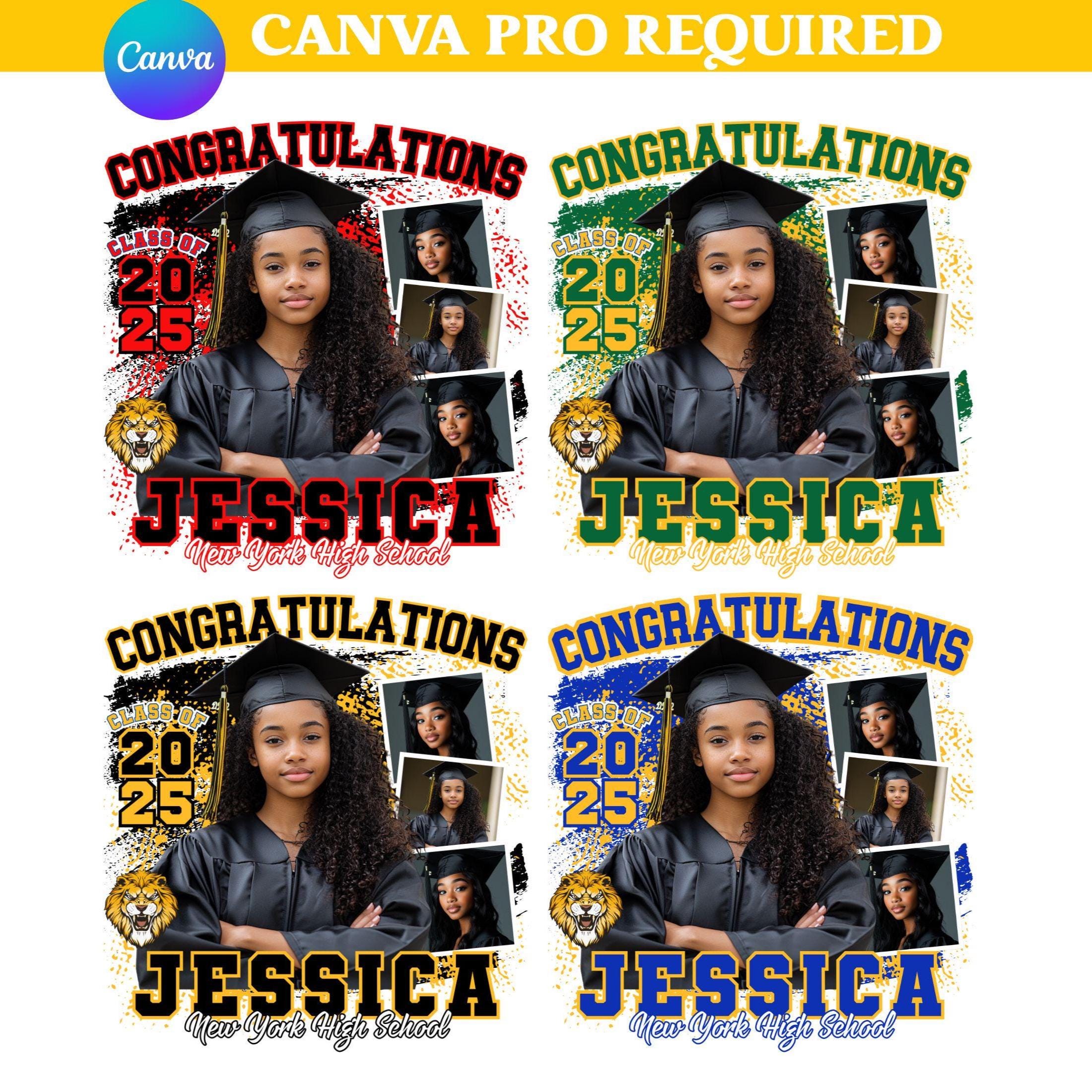 Graduation 2025 Editable Canva Template Digital Download, Graduation 2025 Tshirt Design Sublimation, Class of 2025 Add Photo Personalized