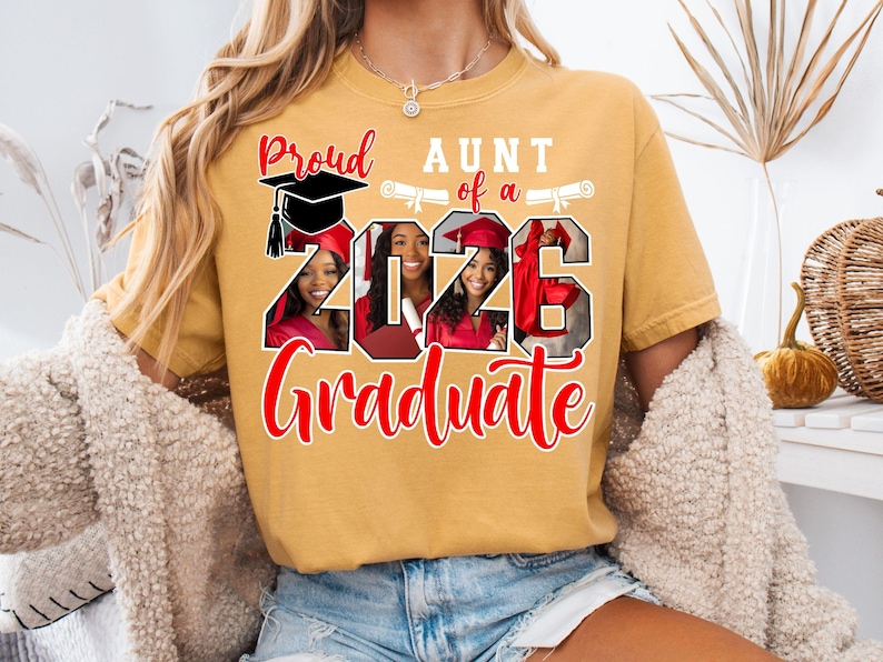 Plantilla editable en CANVA de graduación 2026, SVG PNG de graduación 2026, SVG personalizado con foto de graduación 2026, SVG de familia orgullosa de graduarse imagen 6