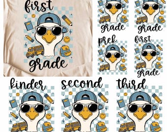 Pacchetto SVG PNG "Ritorno a scuola", Oca "Ritorno a scuola", Primo giorno di scuola in formato SVG, Oca "Primo giorno di scuola" alla moda, Ragazza "Ritorno a scuola" in formato SVG