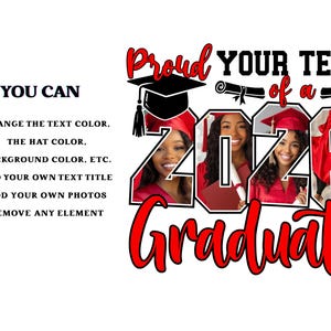 Plantilla editable en CANVA de graduación 2026, SVG PNG de graduación 2026, SVG personalizado con foto de graduación 2026, SVG de familia orgullosa de graduarse imagen 2