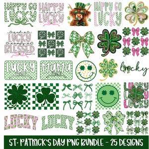 25+ St Patricks Day PNG-Bundle, Retro St Patrick Png-Sublimation, glücklicher Patrick&#39;s Day, irischer Tag Png, glücklicher Png