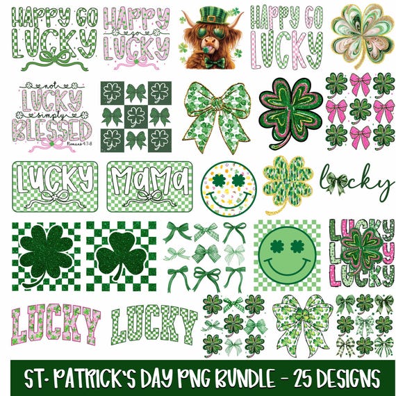 25+ St Patricks Day PNG Bundle, Retro St Patrick Png Sublimation, Happy Patrick's Day, Shamrock Png, St Pattys Day, Irish Day Png, Lucky Png