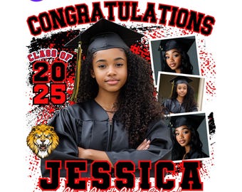 Graduation 2025 Editable Canva Template Digital Download, Congrats Class of 2025 Senior Shirt Graduation Add Photo Custom Canva Template