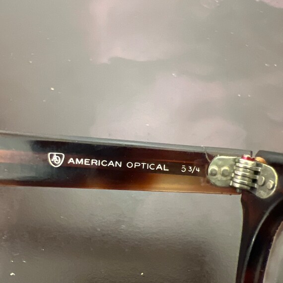 Vintage American Optical AO Tortoise Brown Milita… - image 9