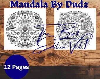 Colouring Books, Nordic Art, Animal Mandalas Colouring Book, Adult Colouring Book Gift For Women, Teens and Girls, PDF Download