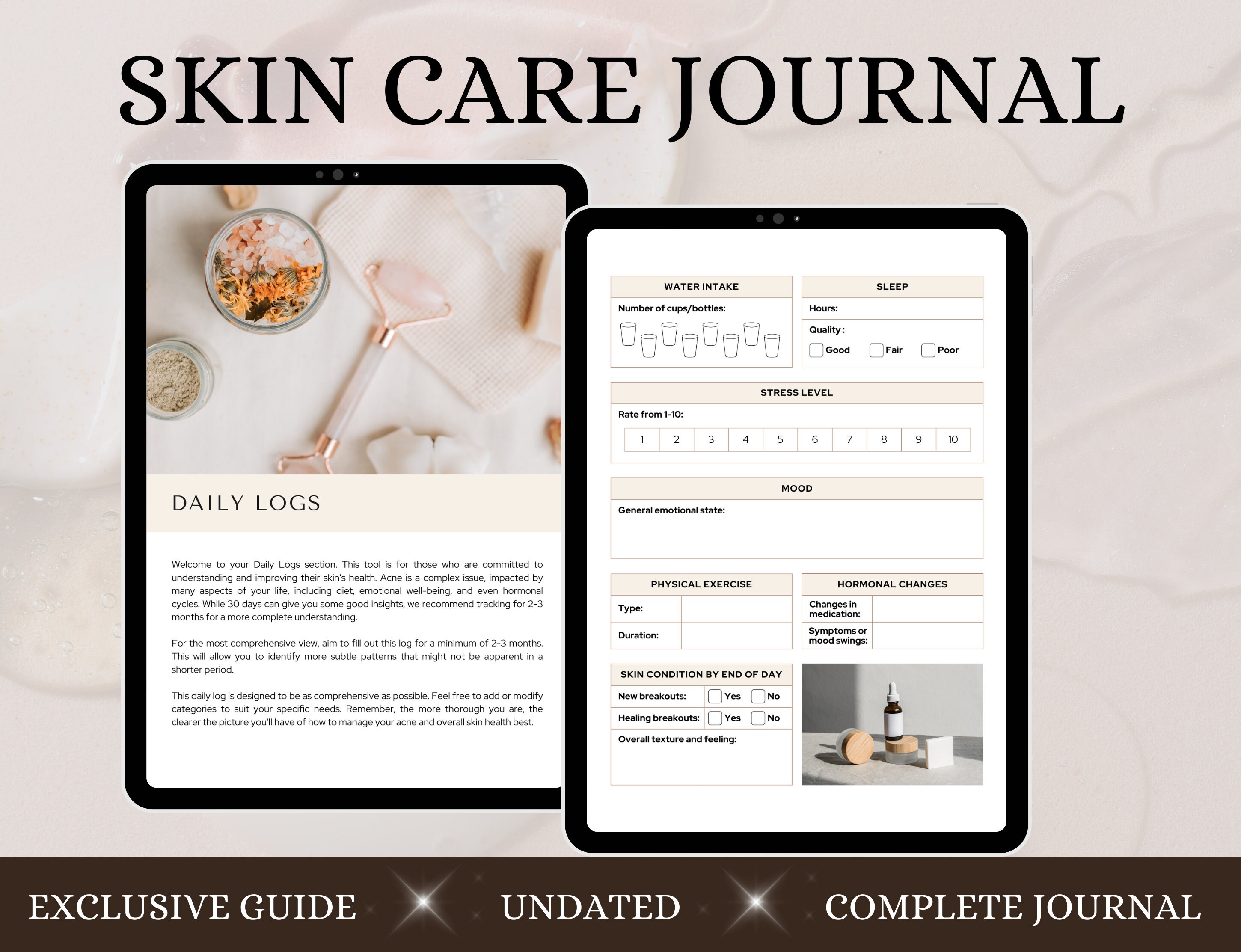 Acne Management: Journal Printable, Skincare Routine PDF, Clear Skin ...