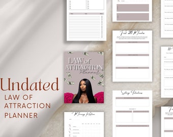 Manifest Your Dreams: Law of Attraction Planner for Intentional Living and Abundant Manifestation Printable PDF
