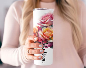 Birth Month Flowers Tumbler Personalized Floral Tumbler Unique Flower Tumbler Gift For Her Gift For Mom Floral Gift Tumbler