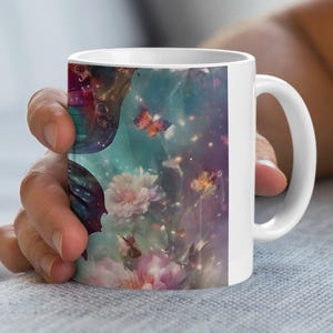 Butterfly Mug Rainbow Butterfly Floral Mug Magical Butterfly Coffee Mug Tea Cup Gift for Her Nature Lover Mug