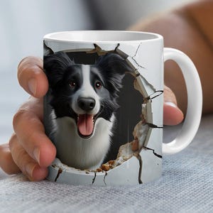 Border Collie Mug, Dog Lover Gift, Pet Portrait Mug, Cute Dog Mug, Funny Animal Mug, Collie Mom Dad Mug