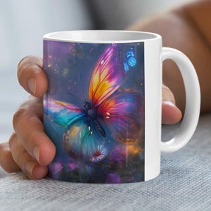 Butterfly Garden Mug Colorful Butterfly Mug Floral Butterfly Mug Nature Inspired Mug Nature Lover Gift Unique Butterfly Design Mug