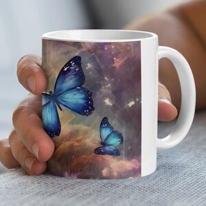 Enchanting Butterfly Mug Artistic Floral Butterfly Mug Whimsical Nature Mug Colorful Butterfly Garden Mug Vibrant Butterfly Design Mug