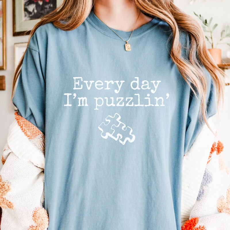 Puzzle Spliced Denim Shirt main image 1