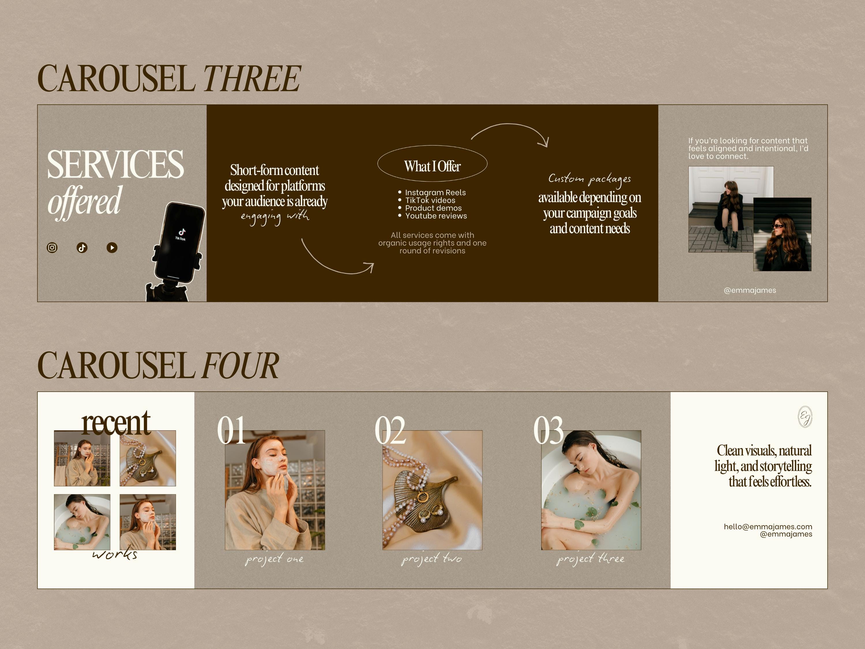 UGC Seamless Carousel Canva Templates | Instagram Carousel Pack (25 ...