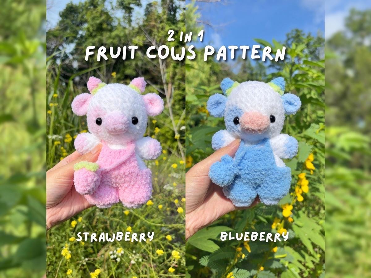 39 Blueberry Crochet Patterns for Fruit-Inspired Amigurumi, Keychains, Plushies, and More 25 Fruit Cow Crochet Pattern Strawberry