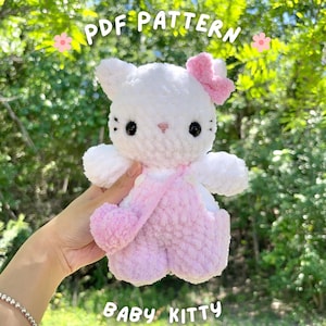 Baby Kitty in Overalls Crochet Pattern